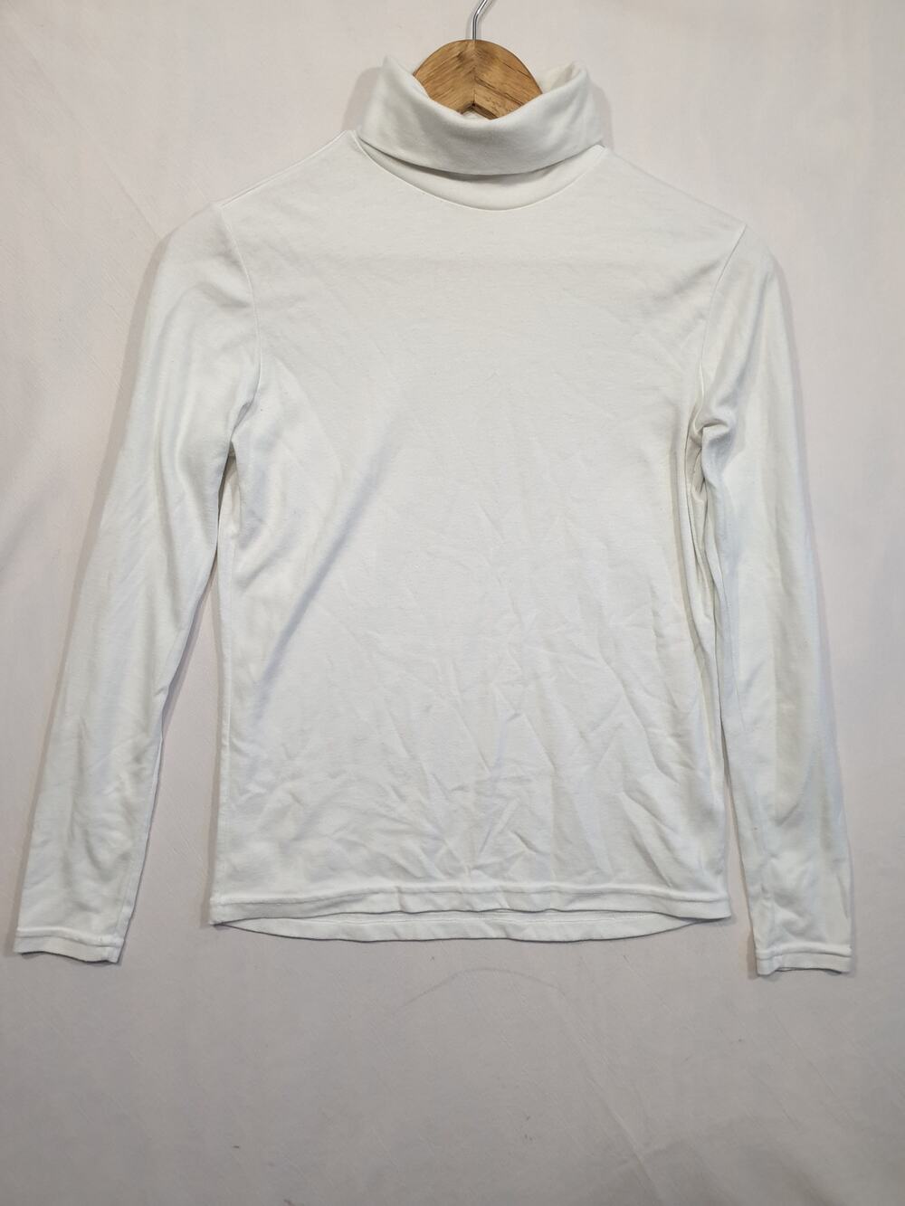 Vtg 90s Kombi Turtleneck Shirt Womens M Made in Canada White Ski Base Layer Knit